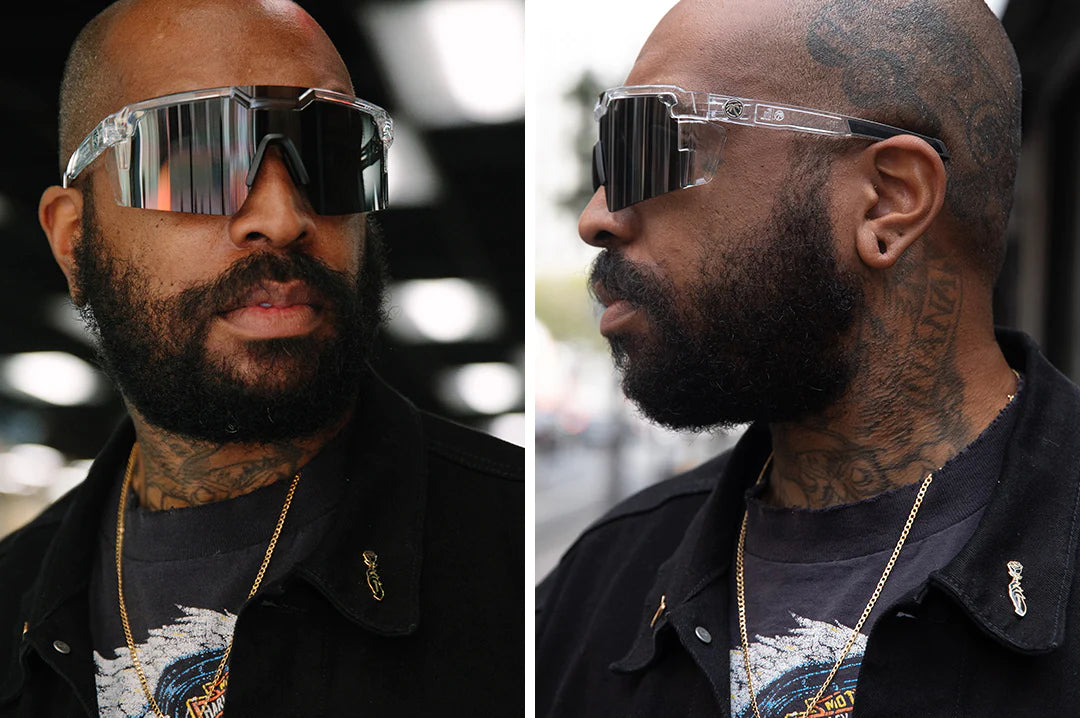 Future Tech Sunglasses: Vapor Clear Frame Black Lens Z87+